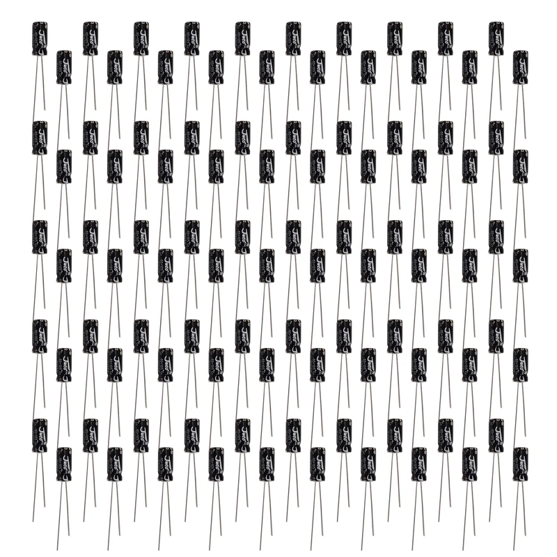 خازن الکترولیتی 1 میکرو فاراد 50 ولت جی دبلیو کو مدل 1uf-50v بسته 100 عددی