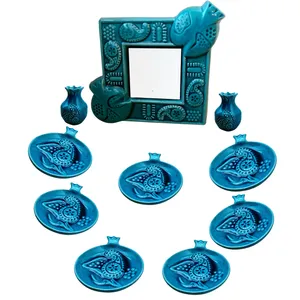 مجموعه ظروف هفت سین 10 پارچه طرح ترمه مدل انار کد G10
