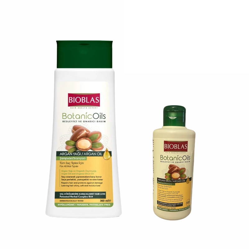 شامپو مو بیوبلاس مدل آرگان حجم 360 میلی لیتر به همراه شامپو مو مدل آرگان حجم 150 میلی لیتر