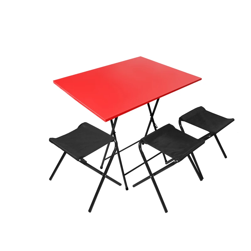 میز و صندلی سفری میزیمو مدل برزنتی کد 10537 مجموعه 4 عددی