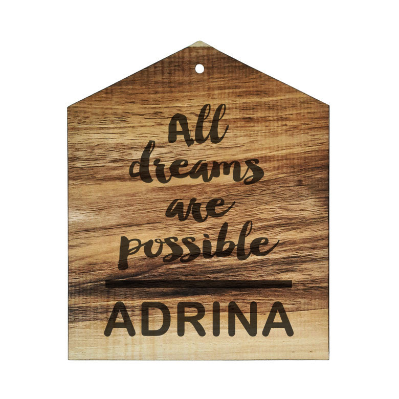 تابلو چوبی طرح اسم آدرینا