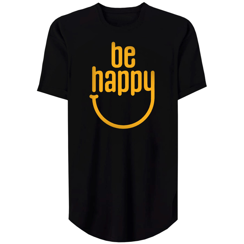 تی شرت لانگ مردانه مدل Be Happy کد MH58