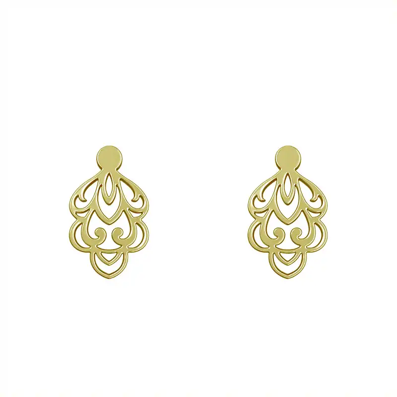 گوشواره طلا 18 عیار زنانه مدوپد مدل اسلیمی کد GA1-15272