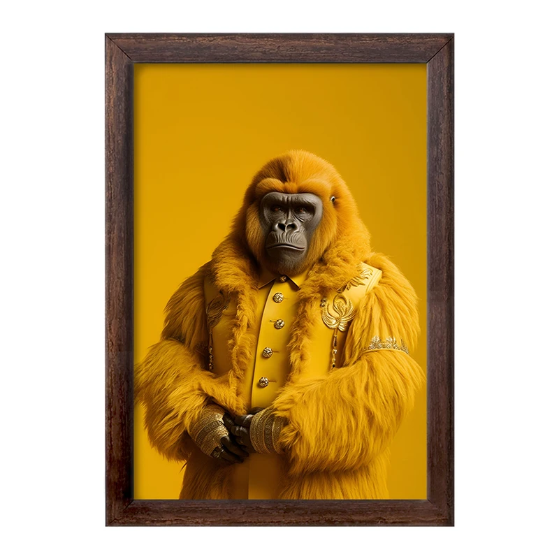 تابلو خندالو طرح گوریل زرد کد F3376