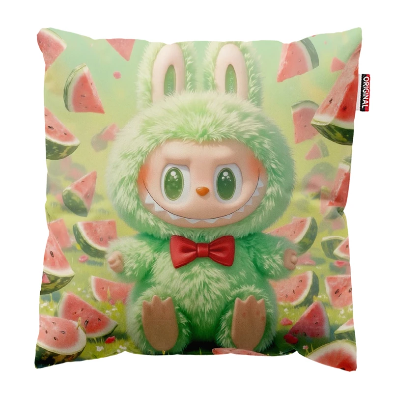 کوسن پاد آفرین مدل هندوانه شب یلدا طرح عروسک لبوبو کد PK401922 سایز 40*40 سانتی متر