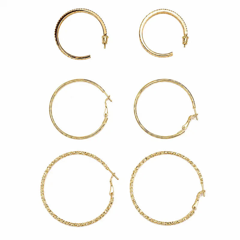 گوشواره حلقه ای آی ام مدل L-EA-9620 بسته 3 عددی
