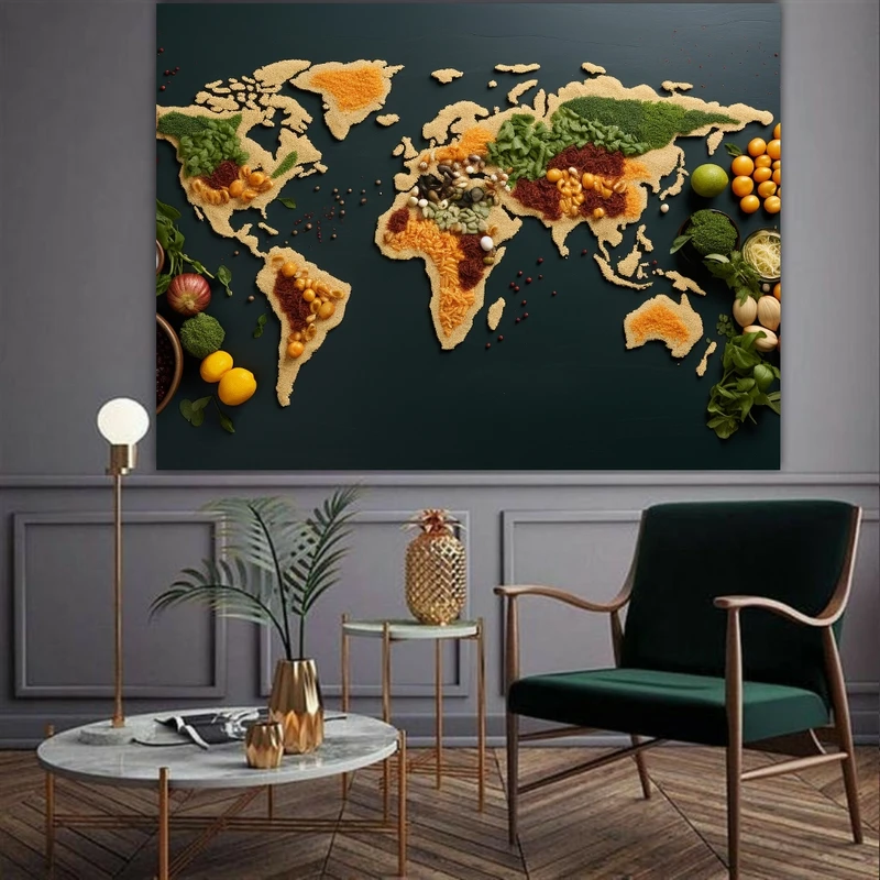 پوستر طرح نقشه مدل ادویه جات کد FP104486