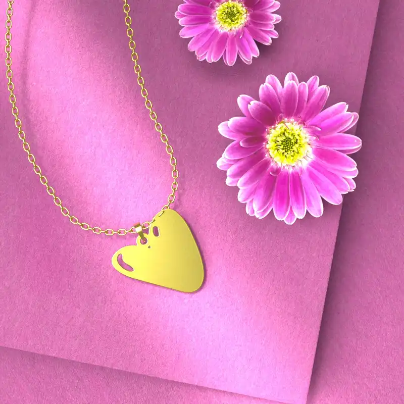 گردنبند طلا 18 عیار زنانه مدوپد مدل  طرح قلب کد E1163