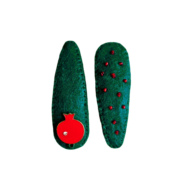 گیره مو زنانه مدل انارِ یلدا بسته دو عددی