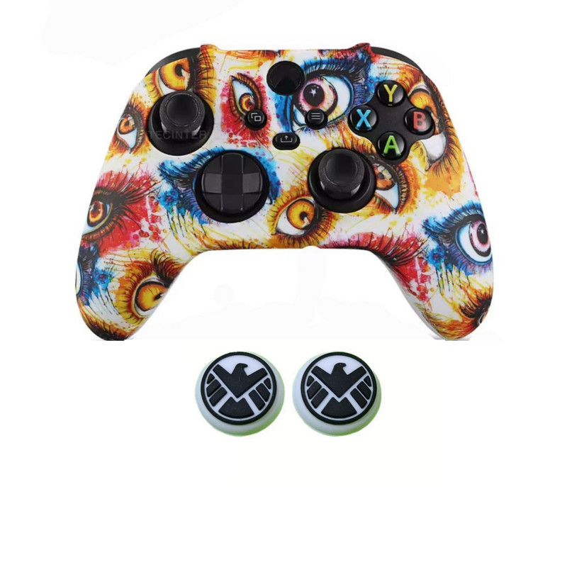 محافظ دسته بازی Xbox One Series طرح چشم مدل EYES11 به همراه دو عدد روکش انالوگ
