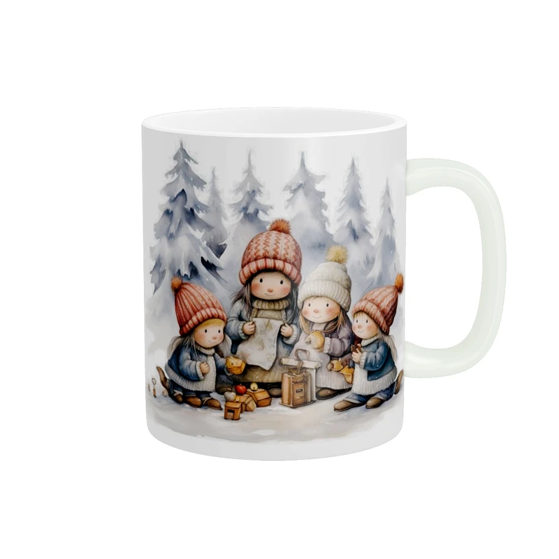 ماگ طرح نقاشی زمستانی دورهمی دخترانه کد 1327