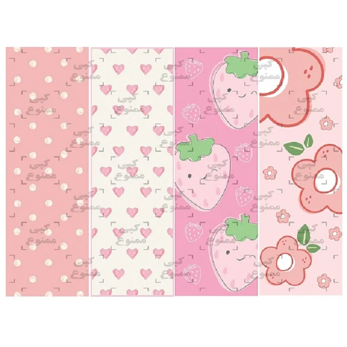 نشانگر کتاب مدل گل و توت فرنگی مجموعه 4 عددی