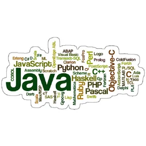 استیکر لپ تاپ مدل programming languages ​​cloud