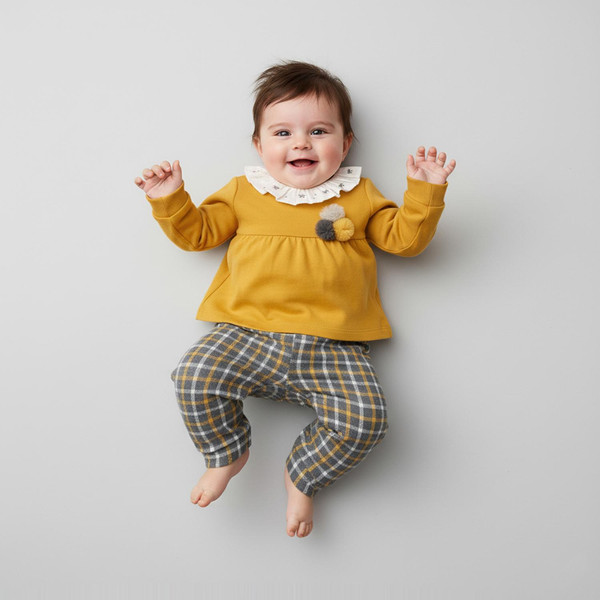 ست بلوز و شلوار دخترانه فیورلا مدل گلدونه کد 24504-34504