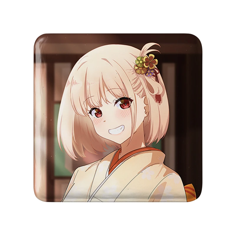 مگنت خندالو طرح چیساتو انیمه لیکوریس ریکویل Lycoris Recoil  مدل مربعی کد 22967