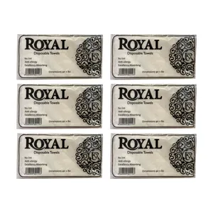 حوله یکبار مصرف رویال مدل 80 سایز 40x80 سانتی متر بسته 6 عددی