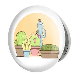 آینه جیبی خندالو طرح کاکتوس مدل تاشو کد 5303 