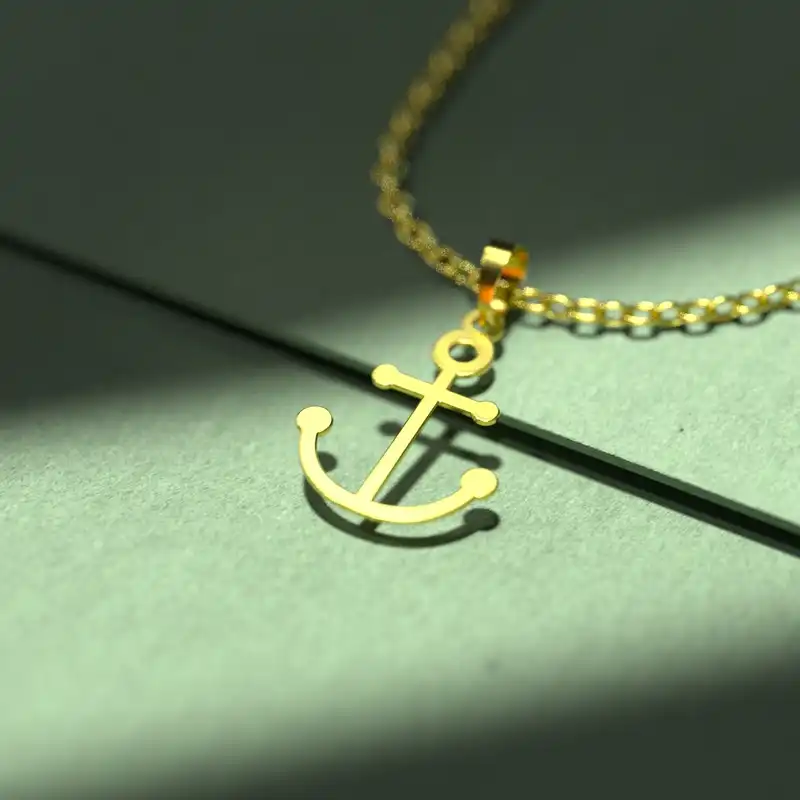 گردنبند طلا 18 عیار زنانه مدوپد مدل لنگر کد D3-1-1022