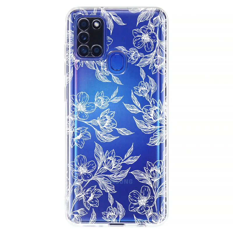 کاور مگافون طرح گل مدل C50-W مناسب برای گوشی موبایل سامسونگ Galaxy A21 S