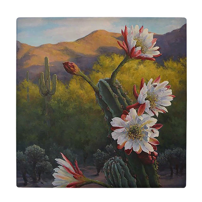 زیر لیوانی  طرح نقاشی کاکتوس و کوه ها کد    6096820_5269