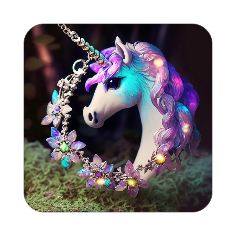 زیر لیوانی کاکتی طرح اسب تک شاخ و یونیکورن مدل mp31077