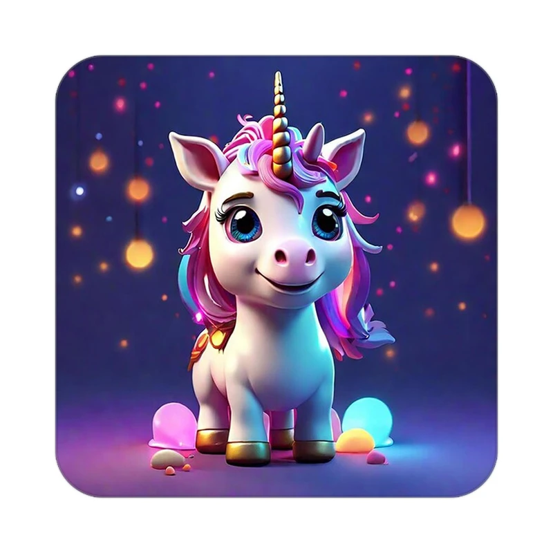 زیر لیوانی کاکتی طرح اسب تک شاخ و یونیکورن مدل mp30879