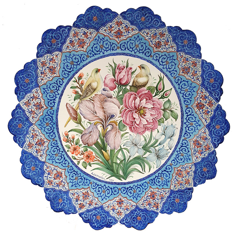 بشقاب  میناکاری مسی کد 100