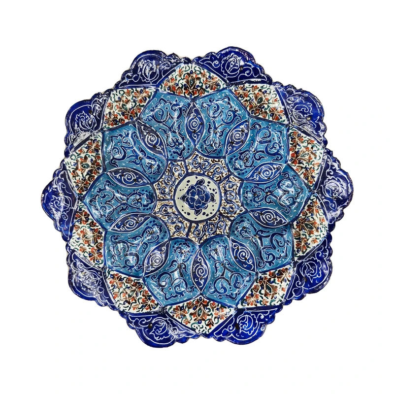 بشقاب میناکاری مدل اسلیمی کد b16