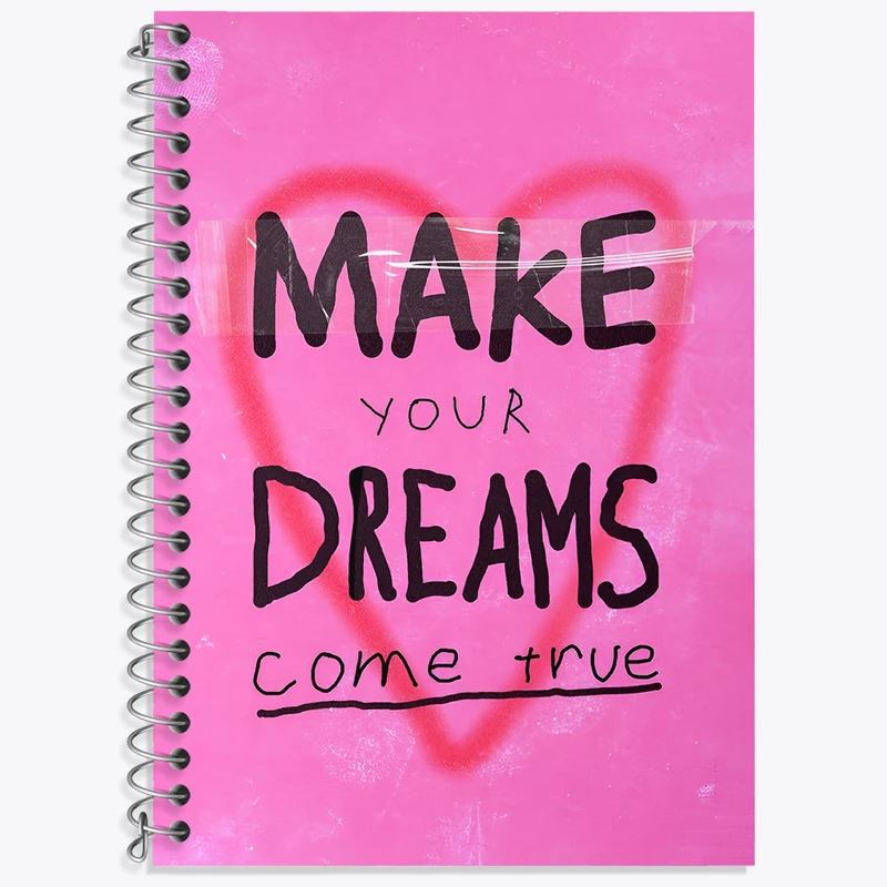 دفتر زبان 50 برگ خندالو مدل دو خط طرح Make Your Dreams Come True کد N2639