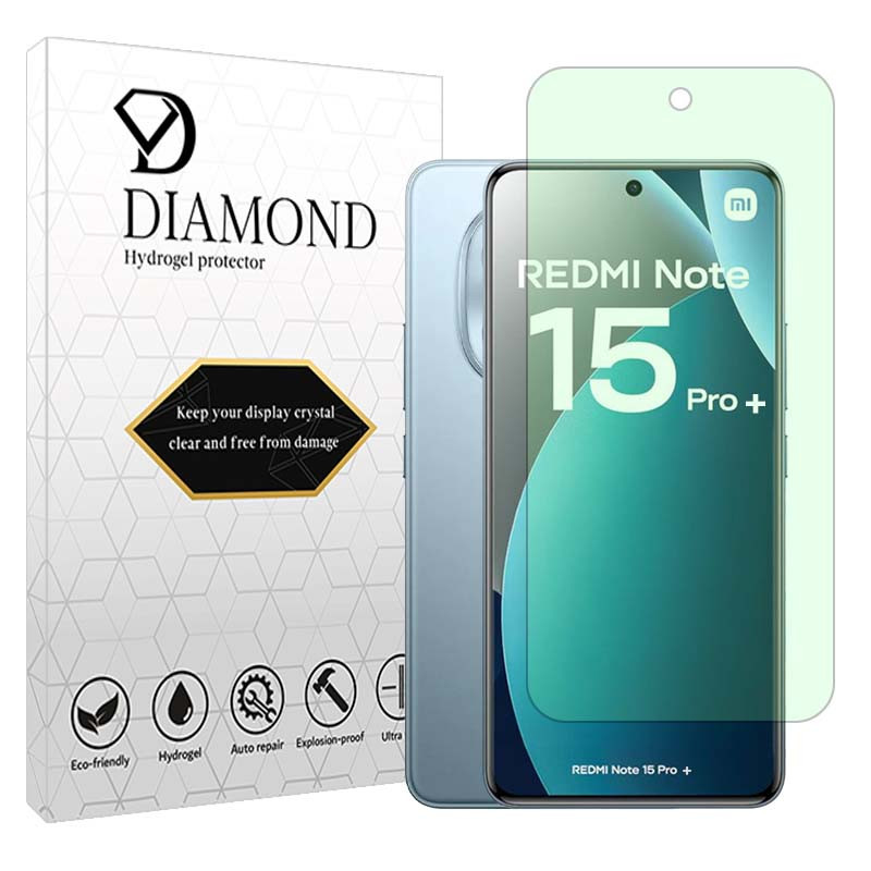 محافظ صفحه نمایش آنتی گرین دیاموند مدل هیدروژلی مناسب برای گوشی موبایل شیائومی Redmi Note 15 Pro Plus