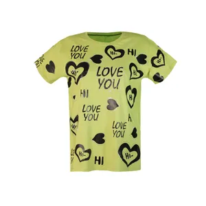 تی شرت آستین کوتاه زنانه مدل لاو نگین دار 15