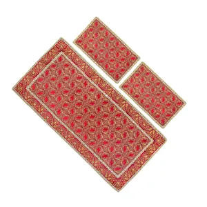 ست 3 تکه رومیزی ترمه عدل مدل وزیری