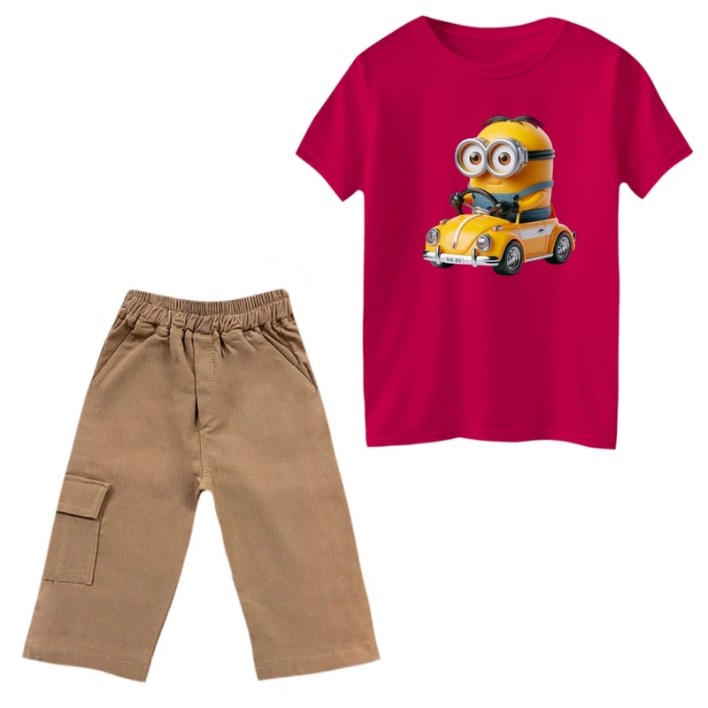 ست تی‌شرت و شلوارک پسرانه مدل مینیون کد 12