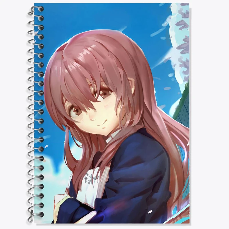 دفتر زبان 50 برگ خندالو مدل سه خط طرح شوکو نیشیمیا انیمه سایلنت ویس A Silent Voice کد 15827