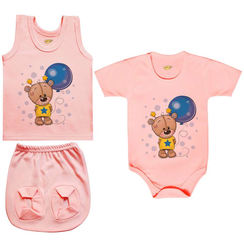 ست 3 تکه لباس نوزادی کارانس مدل PRSZS-3243