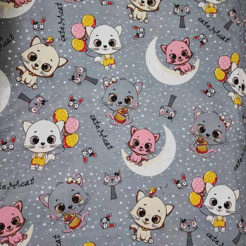 پارچه ملحفه مدل کودک طرح پیشی کد C