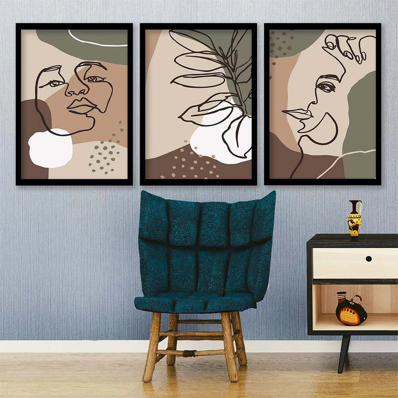 تابلو صبا طرح مدل دکوراتیو مینیمال کد YF2345 مجموعه 3 عددی