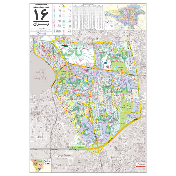 نقشه گیتاشناسی نوین مدل راهنمای منطقه 16تهران کد 1316