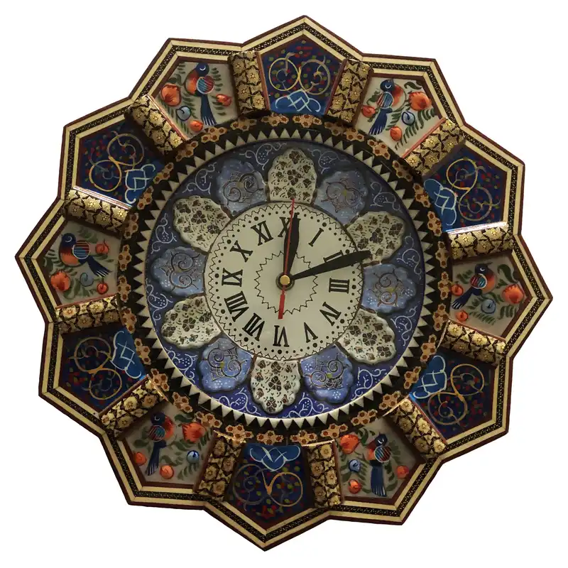 ساعت خاتم کاری طرح گل و مرغ کد GD423