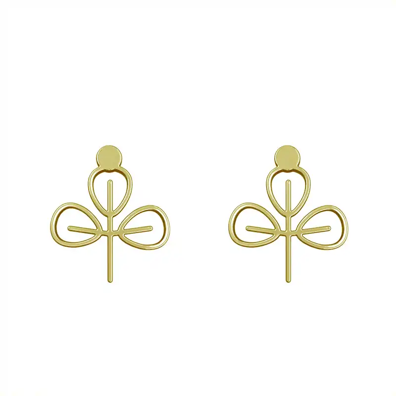 گوشواره طلا 18 عیار زنانه مدوپد مدل برگ کد GA1-15877