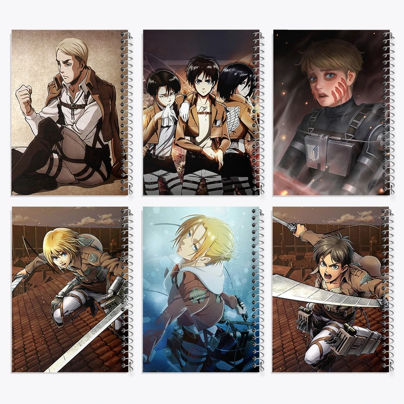 دفتر مشق 50 برگ خندالو طرح انیمه اتک آن تایتان کد 626 مجموعه 6 عددی