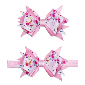 ست هدبند و گیره مو دخترانه مدل یونیکورن HG12