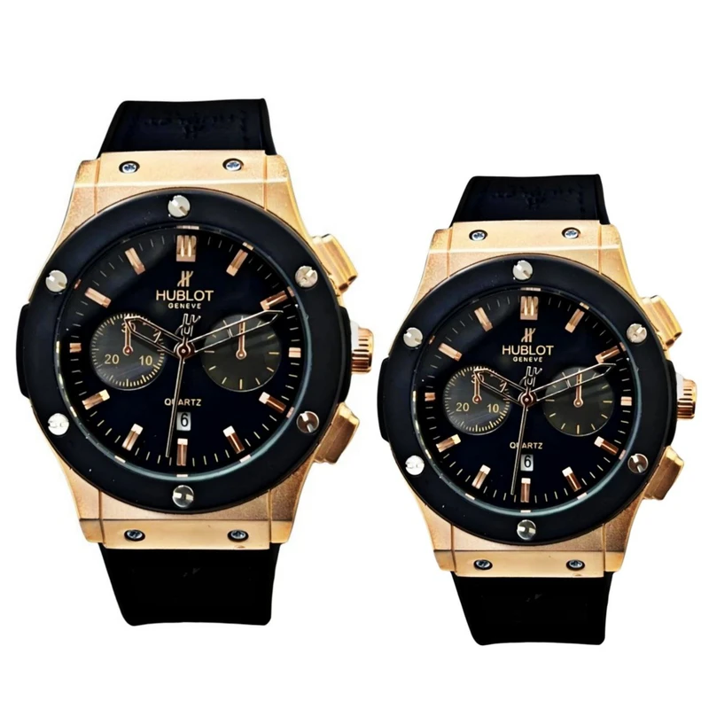 ست ساعت مچی عقربه ای زنانه و مردانه  مدل رینگ دار_ساده_تقویم دار03