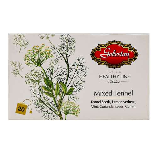 دمنوش گیاهی مخلوط به لیمو رازیانه گلستان - بسته 20 عددی