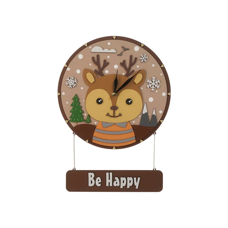 ساعت دیواری کودک طرح گوزن مدل Mkids43-DEERF