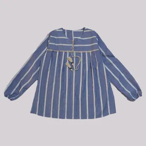 بلوز آستین بلند زنانه طرح راه را مدل منگوله دار 002