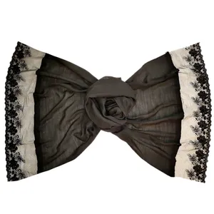 شال زنانه مدل وال اسلپ حاشیه تور خامه دوزی مجلسی