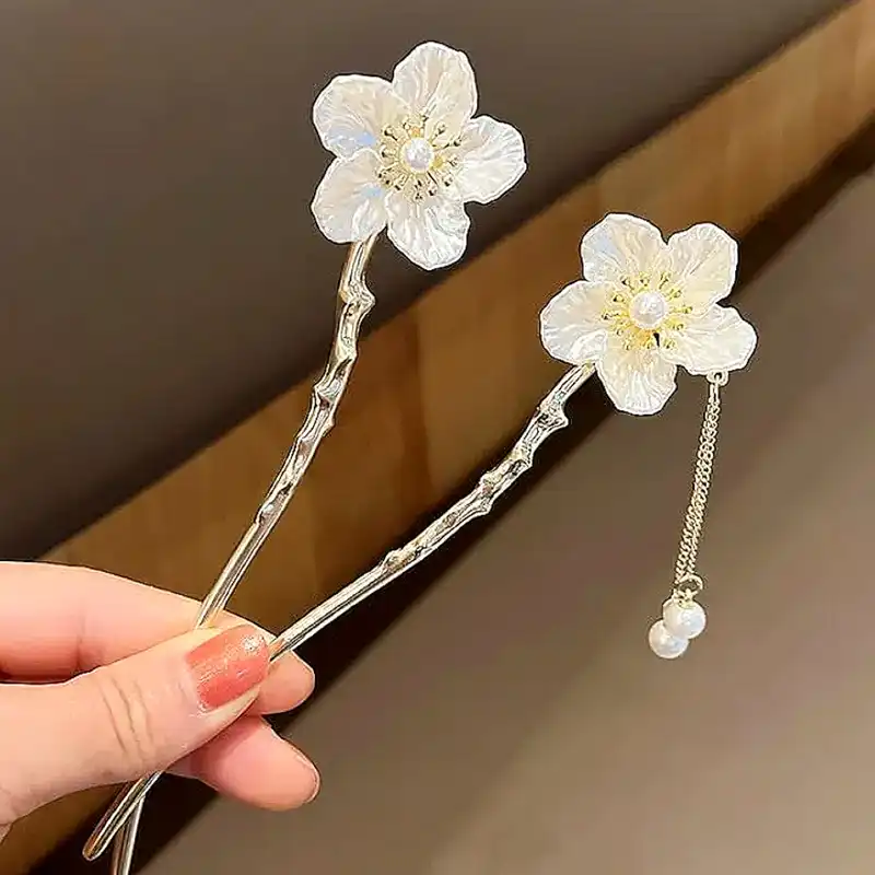 گیره مو زنانه مدل کانزاشی ژاپنی گل پنج پر کد brg 2916