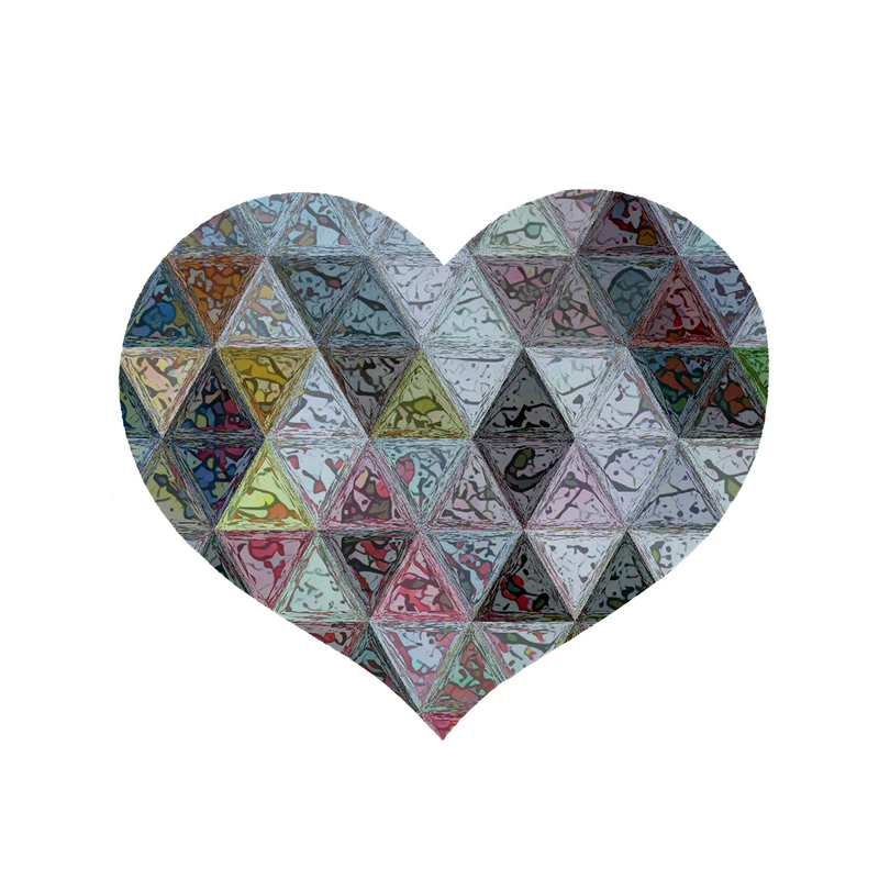 پادری مدل قلب طرح آبرنگی کد 5277 سایز 90x90 سانتی متر 