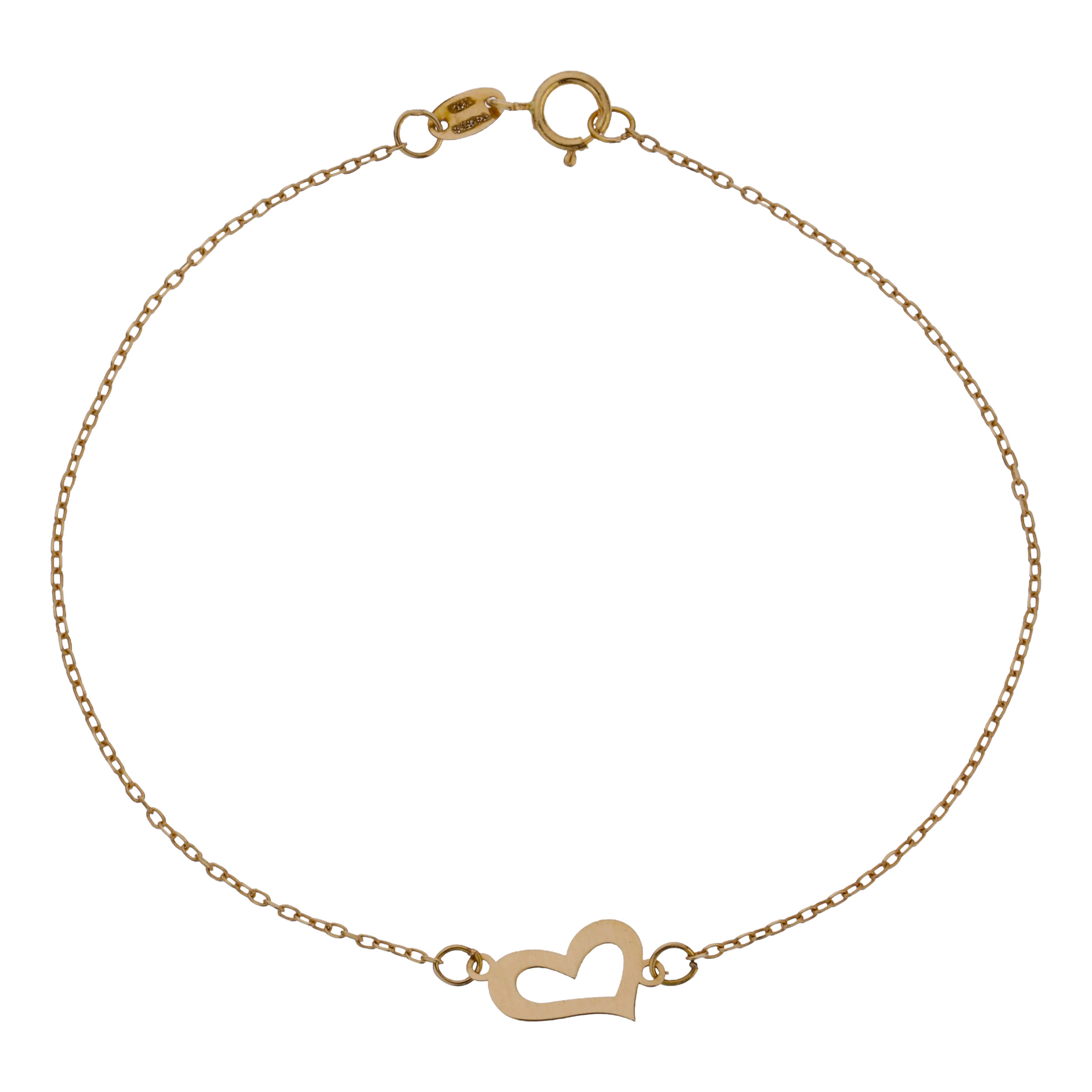 دستبند طلا 18 عیار زنانه مایا ماهک مدل MB1634 طرح قلب دستبند طلا 18 عیار زنانه مایا ماهک مدل MB1634 طرح قلب